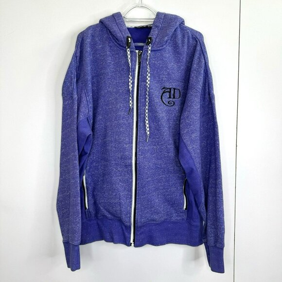Artful Dodger Hoodie Mens Size XL Purple Fleece Full Zip The Cutter Lads Knives - Picture 2 of 7